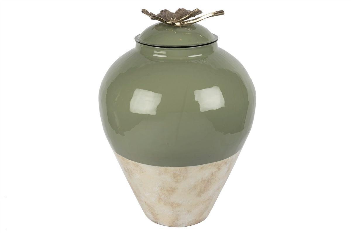 Mikasa Moor Turkuaz Krem Gold Çiçek Kapaklı Küp 45x63cm