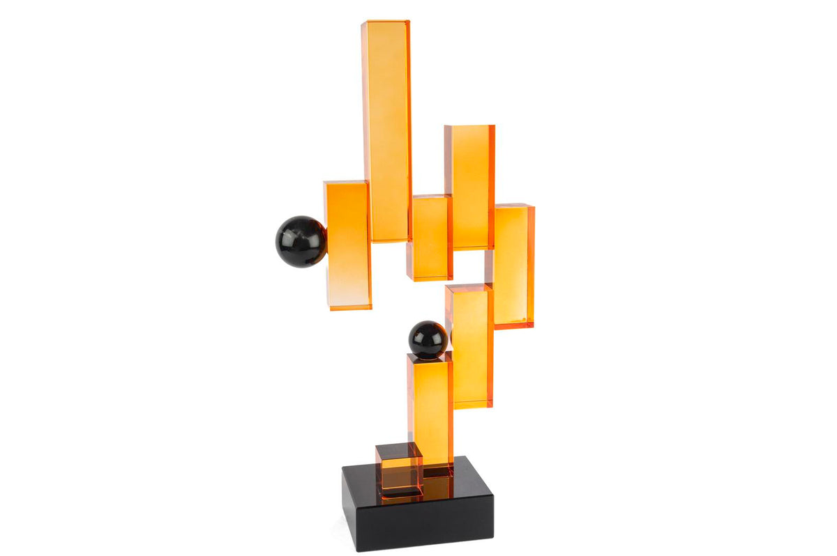 Mikasa Moor Amber Siyah Cam Dekor Obje 25x10x48cm