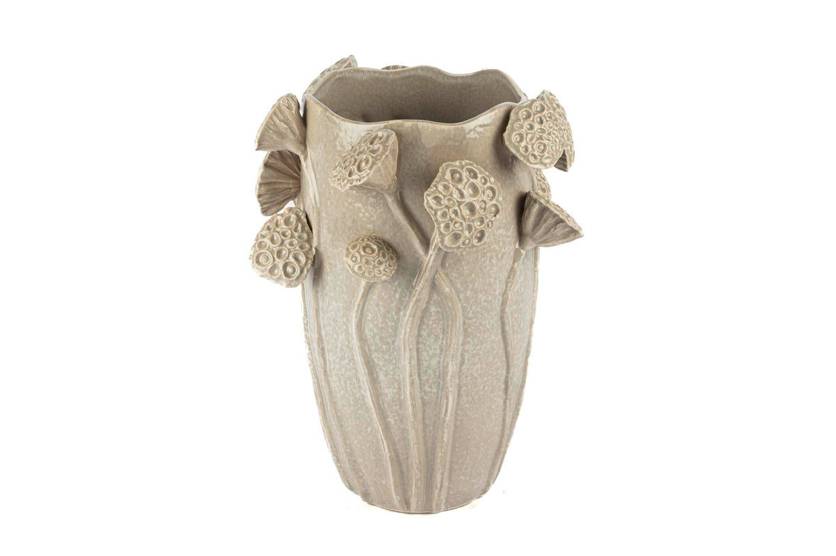 Mikasa Moor Mantarlı Krem Seramik Vazo 29x36cm