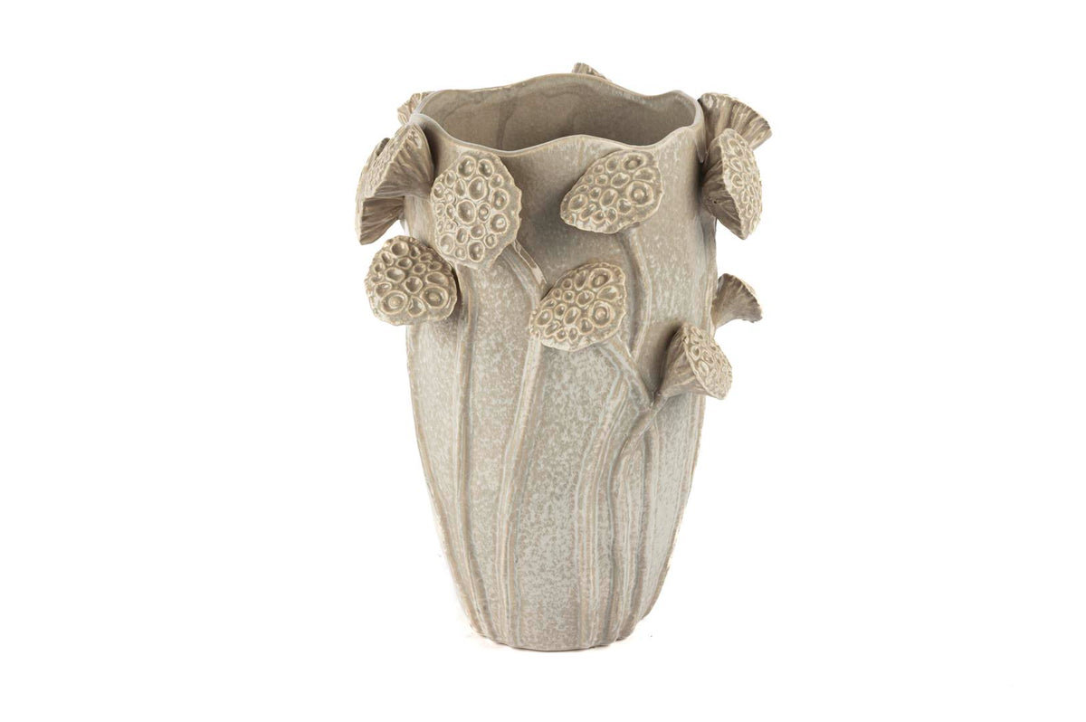 Mikasa Moor Mantarlı Krem Seramik Vazo 29x36cm