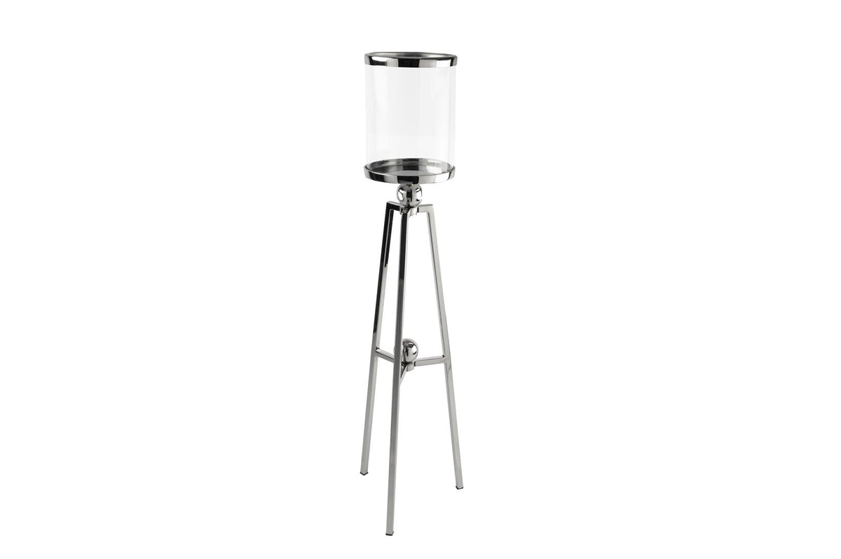 Mikasa Moor Silver 3 Ayaklı Metal Cam Mumluk 23x89cm
