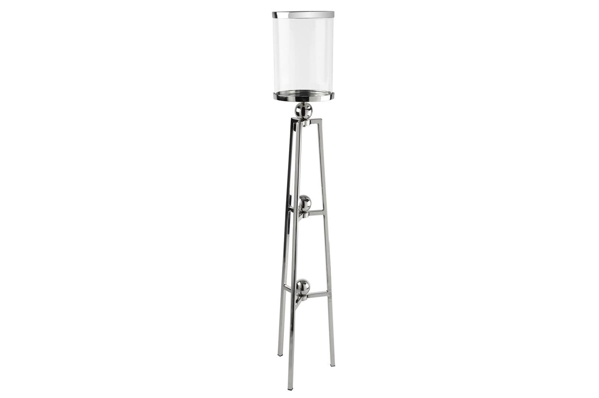 Mikasa Moor Silver 3 Ayaklı Metal Cam Mumluk 21x103cm