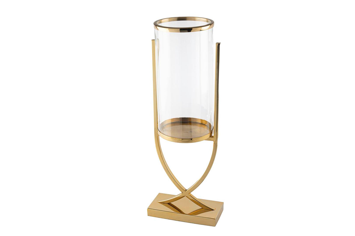 Mikasa Moor Gold X Ayaklı Metal Cam Mumluk 16x21x58cm