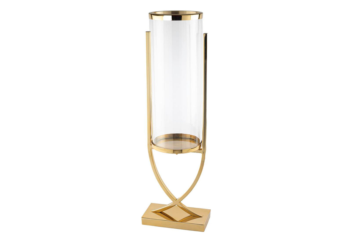 Mikasa Moor Gold X Ayaklı Metal Cam Mumluk 16x21x68cm