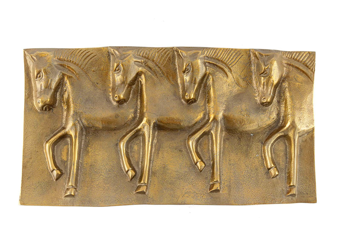 Mikasa Moor Antik Gold Horse Metal Dik Duvar Dekoru 50x27x5cm