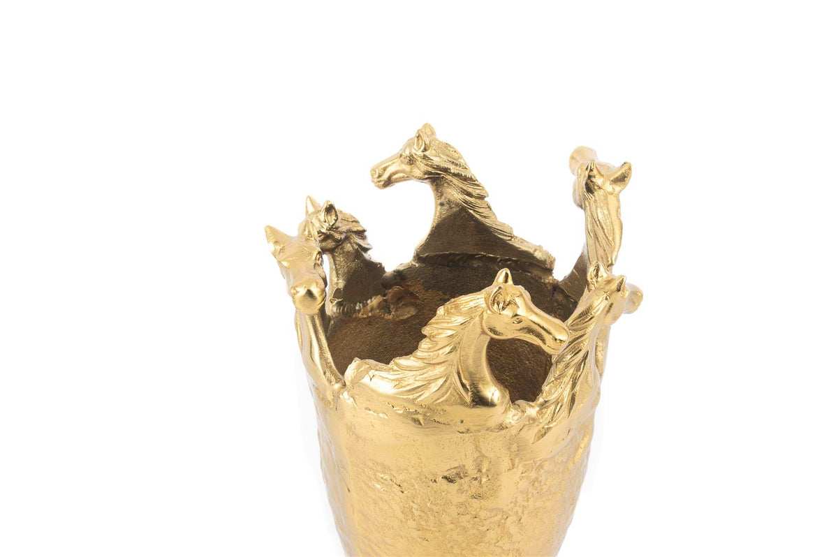 Mikasa Moor Gold At Dekorlu Metal Vazo 23x35cm