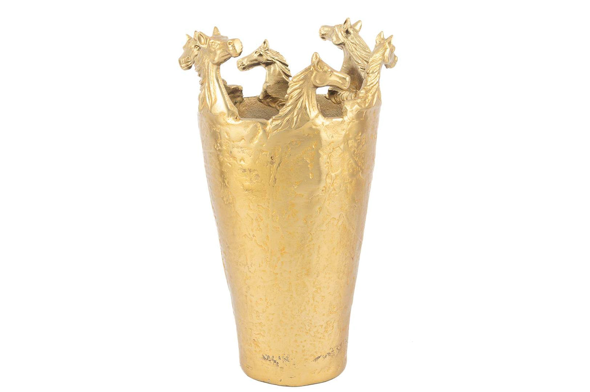 Mikasa Moor Gold At Dekorlu Metal Vazo 25x43cm