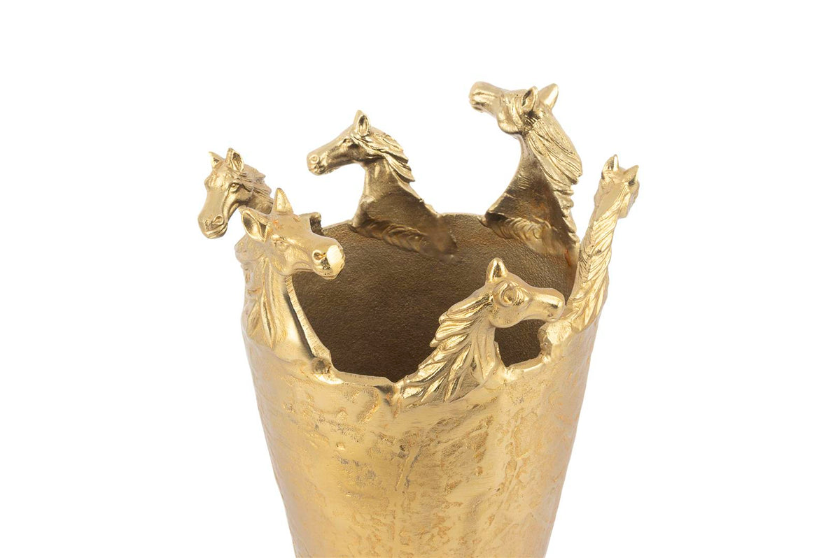 Mikasa Moor Gold At Dekorlu Metal Vazo 25x43cm