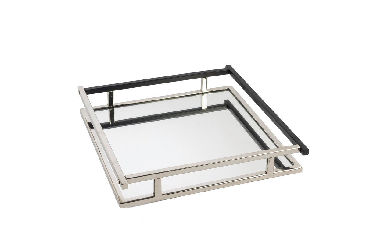 Mikasa Moor Gümüş Mat Siyah Aynalı Tepsi 33x30x5cm