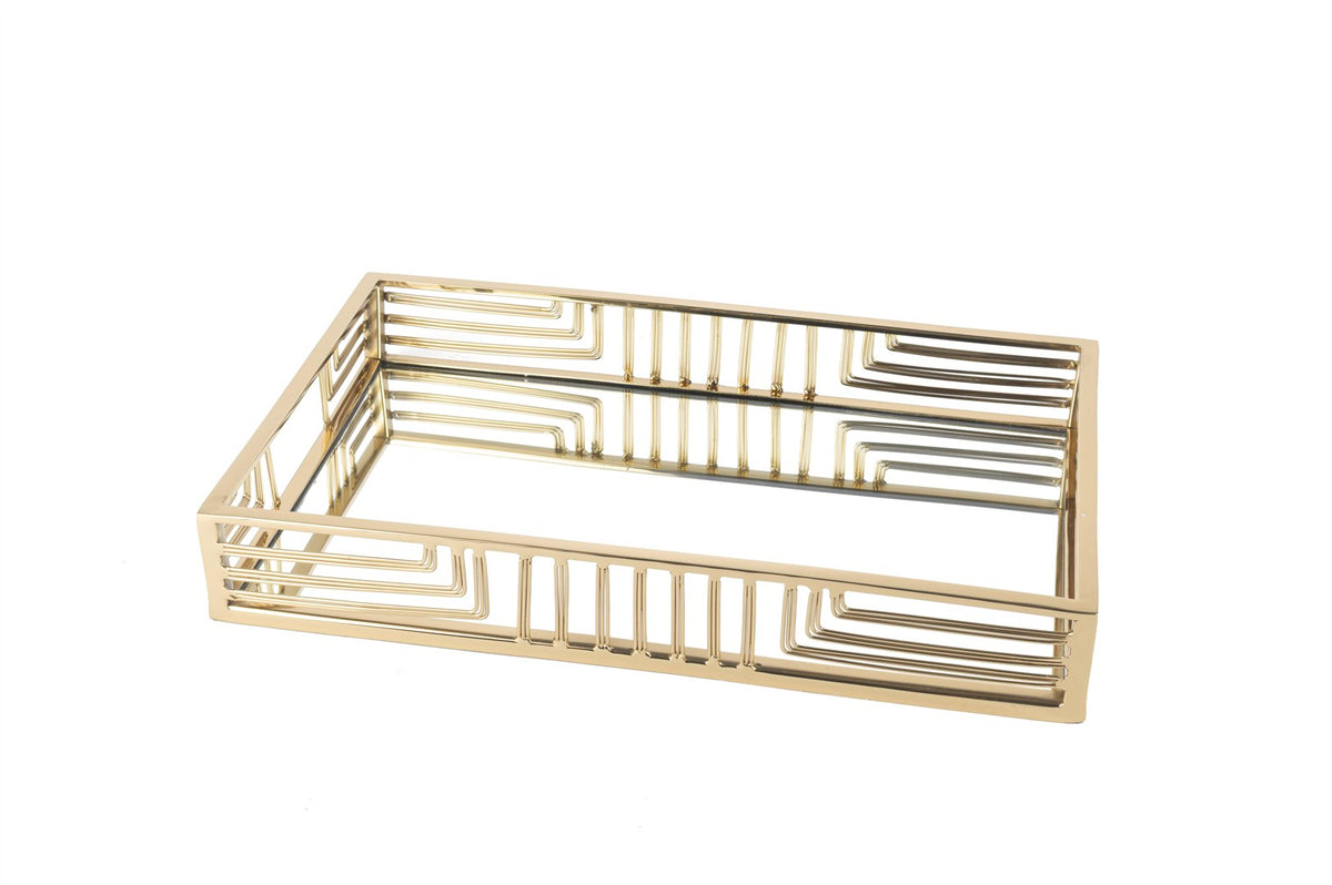 Mikasa Moor Gold Aynalı Dikdrtgn Kafes Tepsi 41x26x6cm