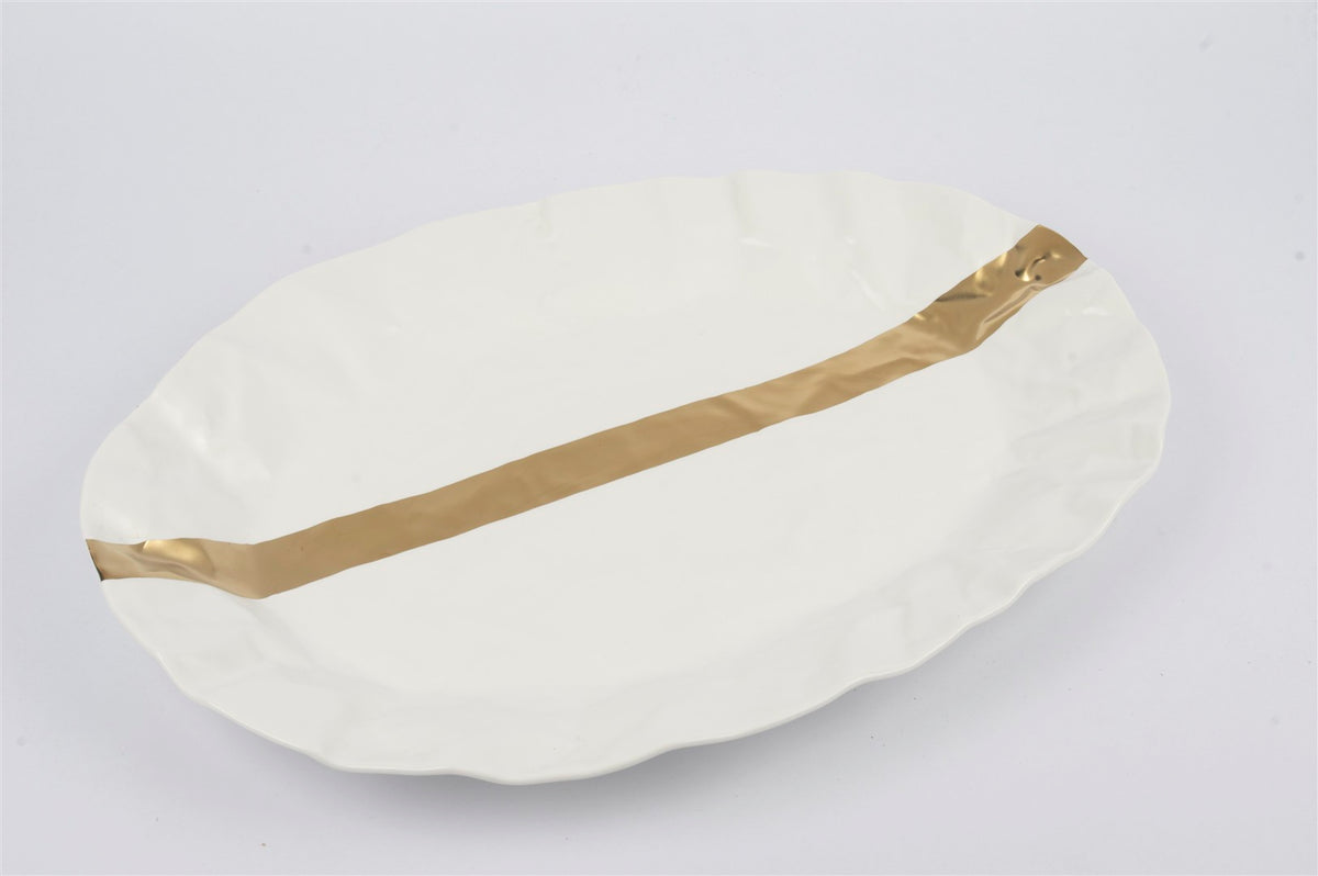 Mikasa Moor Ligne Dor White Sunum Tabağı 41x30x2cm