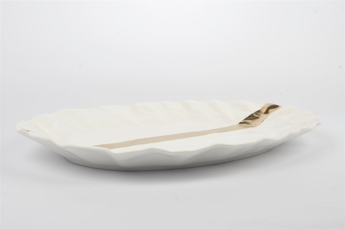 Mikasa Moor Ligne Dor White Sunum Tabağı 41x30x2cm