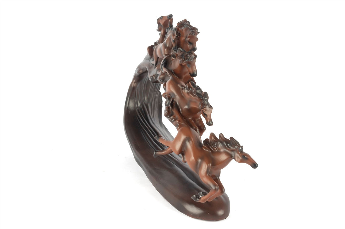 Mikasa Moor Acı Kahve Koşan Atlar Obje 57x33cm