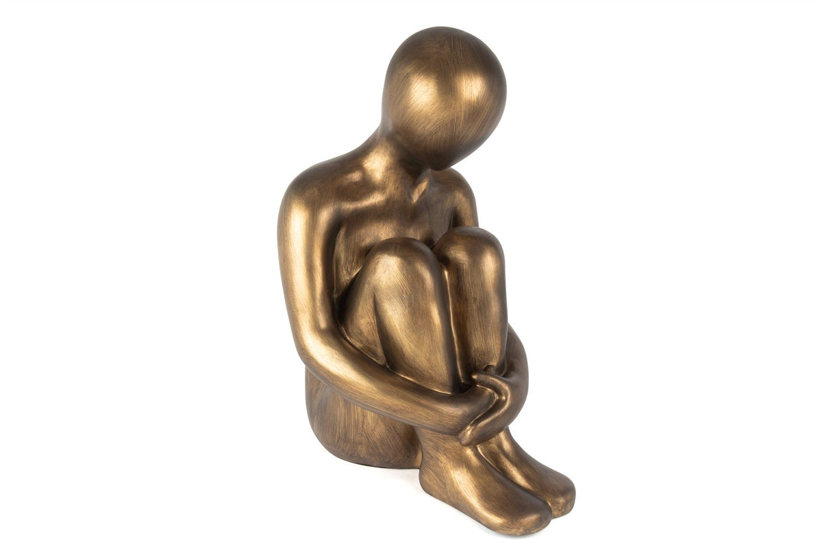 Mikasa Moor Bronz Oturan İnsan Figürü 40x55x73cm