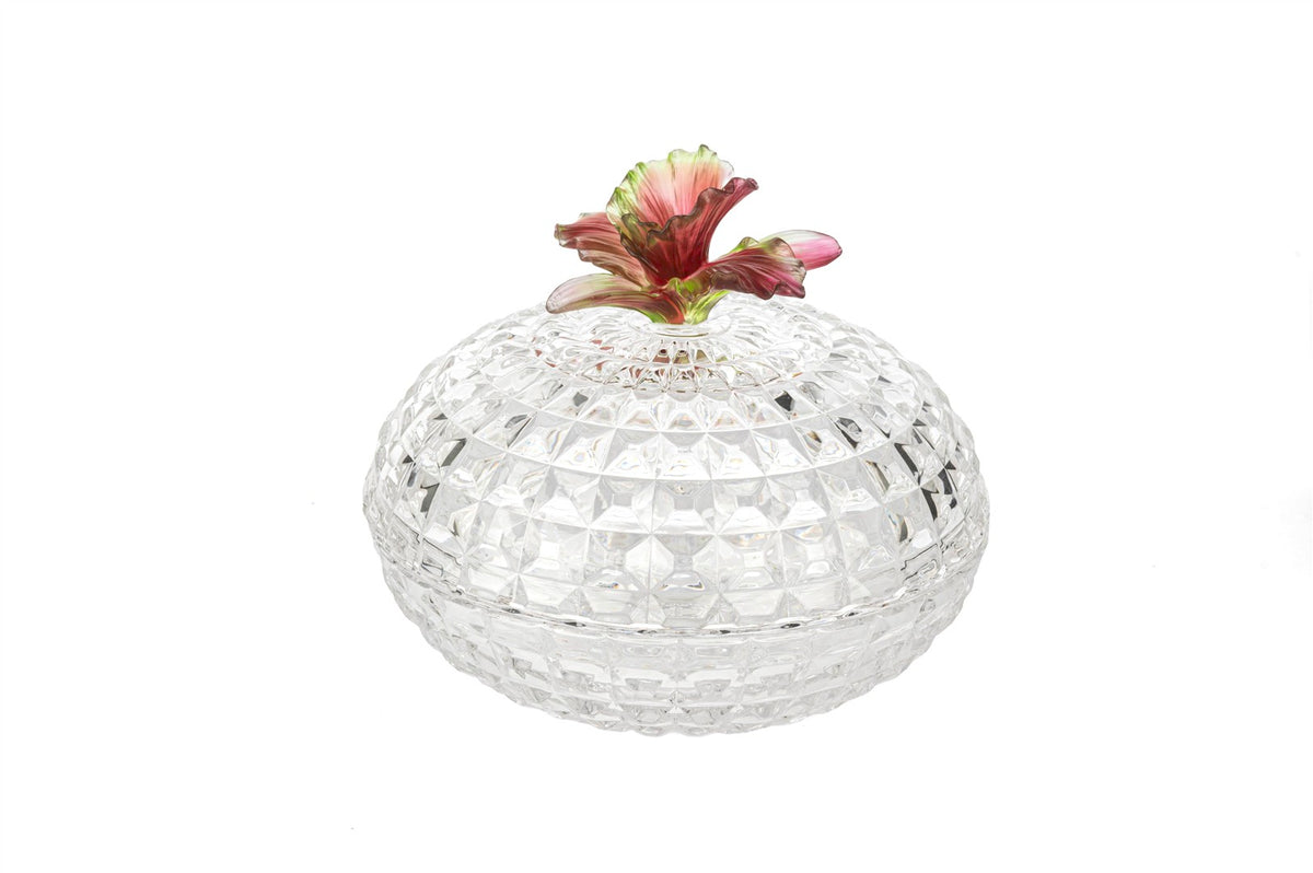 Mikasa Moor Pembe Yeşil Çiçek Kristal Şekerlik 21x19cm