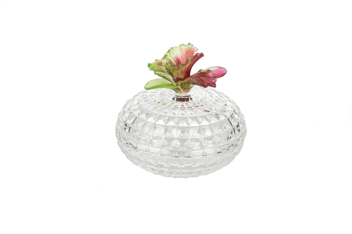 Mikasa Moor Pembe Yeşil Çiçek Kristal Şekerlik 17x15cm