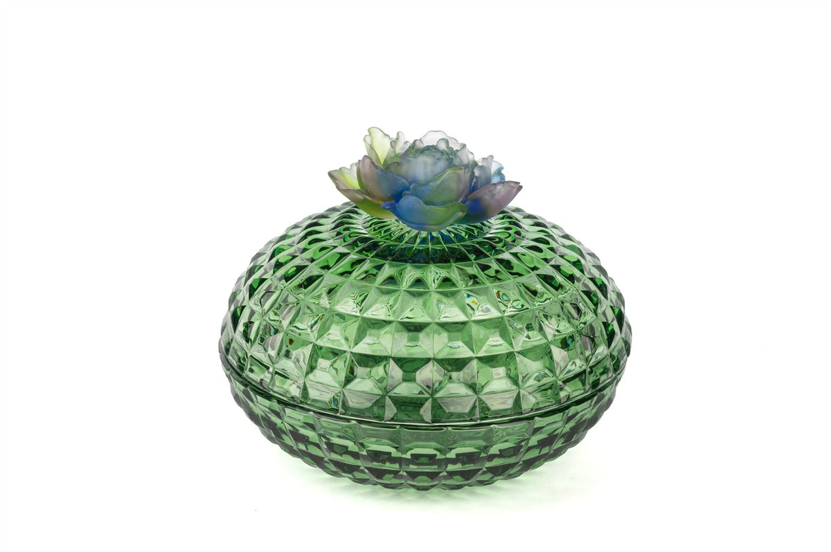 Mikasa Moor Yeşil Çiçek Kristal Şekerlik 21x19cm