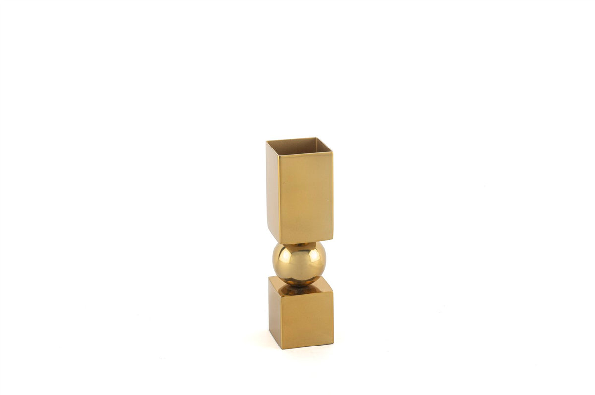 Mikasa Moor Gold Gövdeli Kübik Tabanlı Vazo 5x19cm