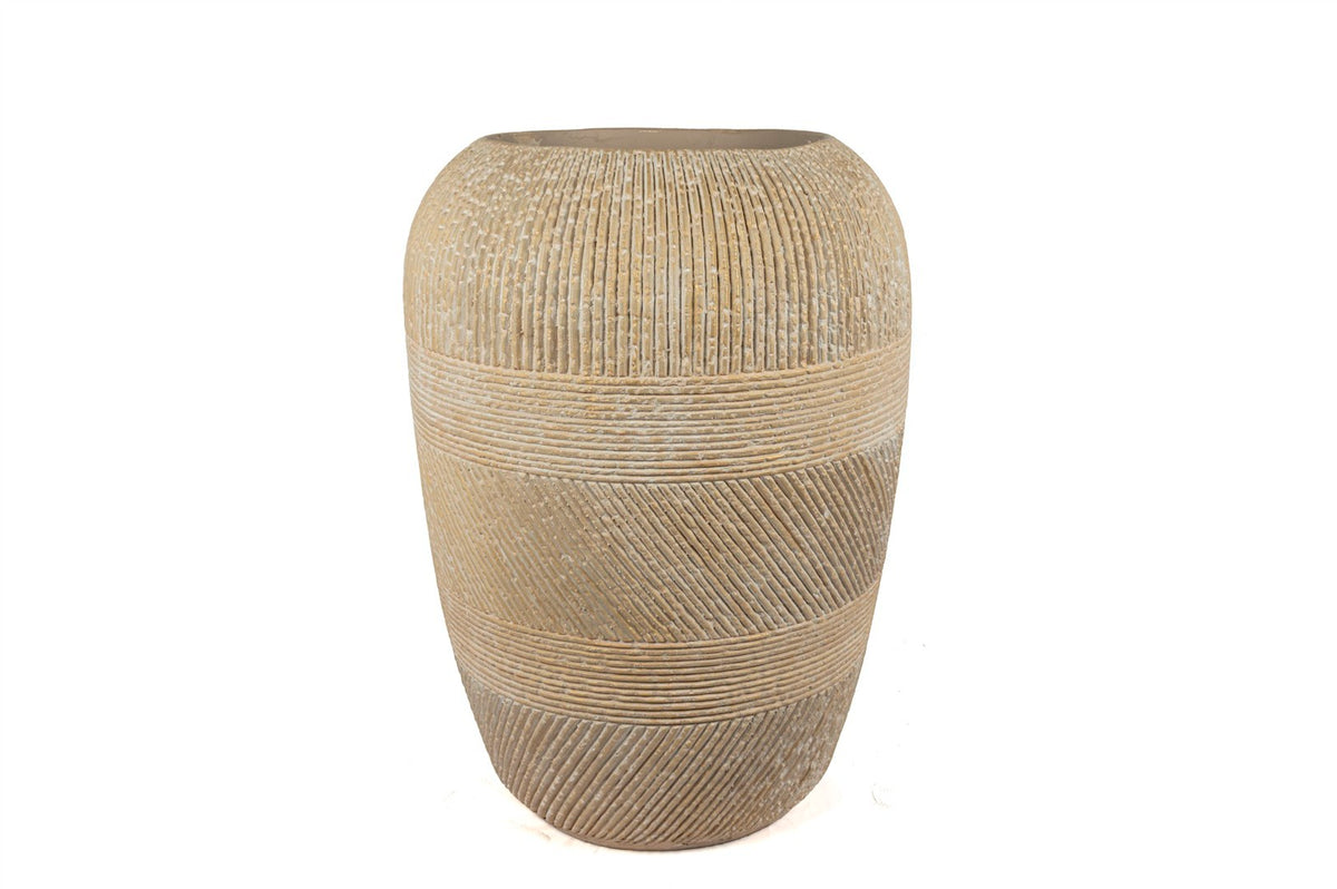 Mikasa Moor Krem Beton Dokulu Saksı 52x75cm