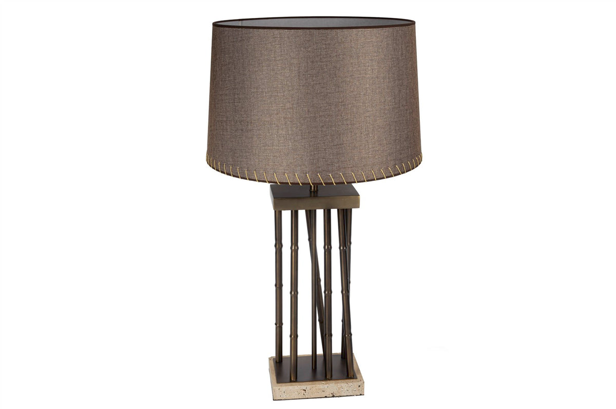 Mikasa Moor Antik Bronz Ayaklı Kahverengi Abajur 45x92cm