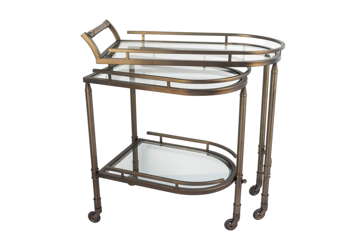 Mikasa Moor Antik Bronz Çelik Servis Arabası 76x40x82cm