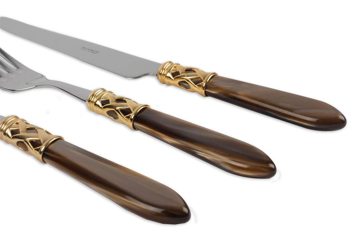 Bugatti Aladdin Oniks Gold 75 Parça Çatal Bıçak Seti