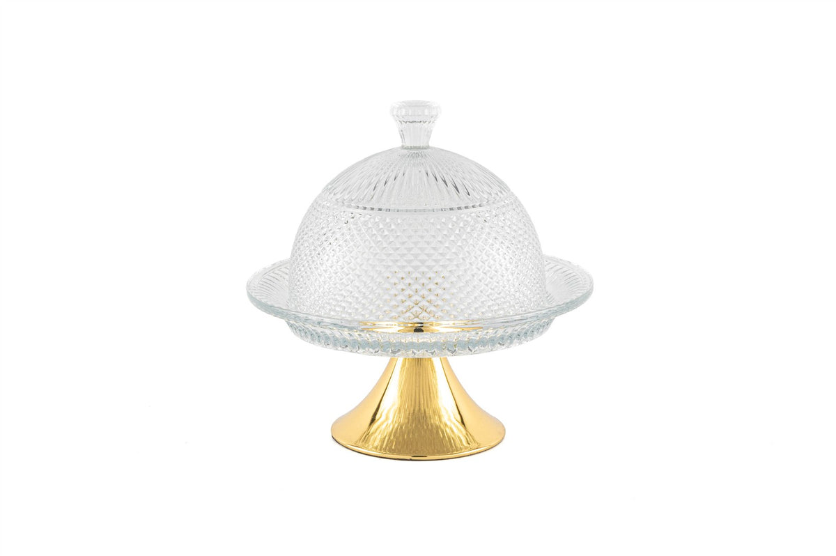 Mikasa Moor Gold Ayak Kapaklı Cam Kek Fanusu 20cm