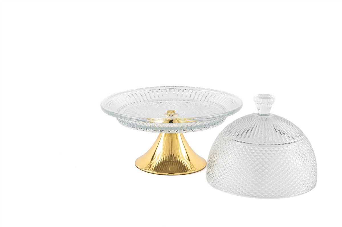 Mikasa Moor Gold Ayak Kapaklı Cam Kek Fanusu 20cm