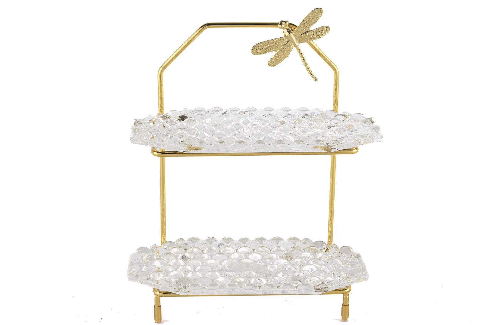 Mikasa Moor Gold 2 Katlı Cam Servis 22x11x26cm