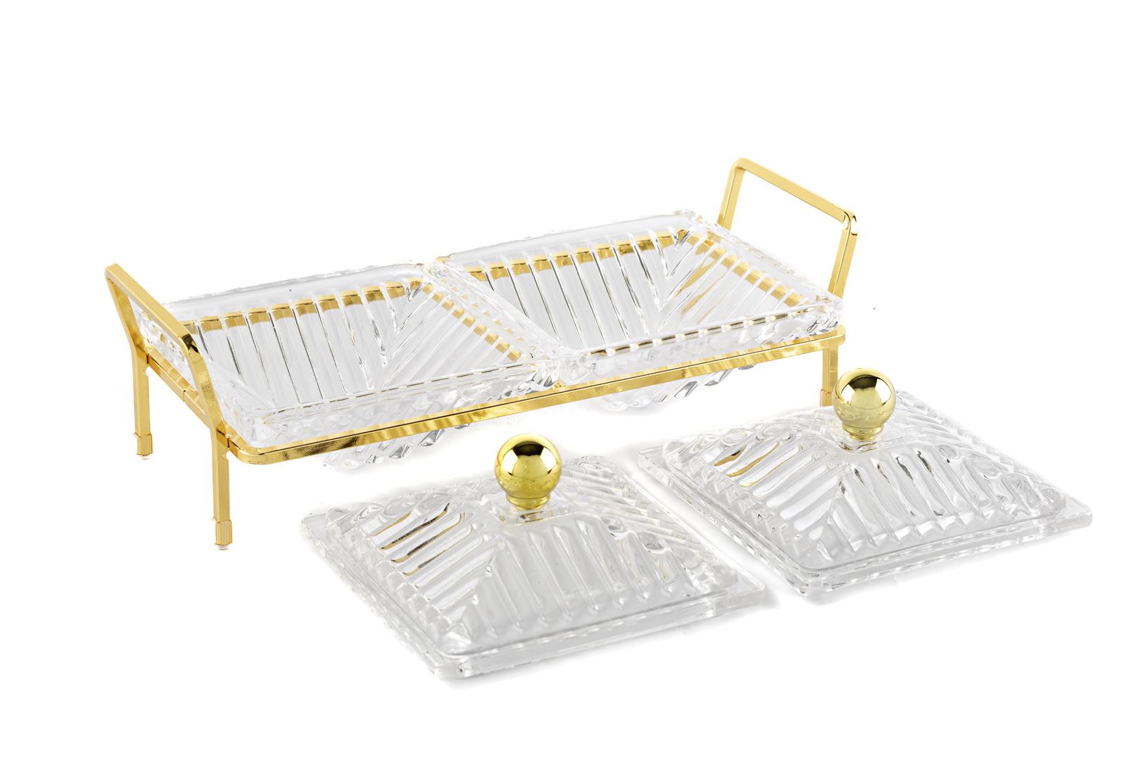 Mikasa Moor Gold Standlı 2li Kapaklı Servis 22x10x9cm