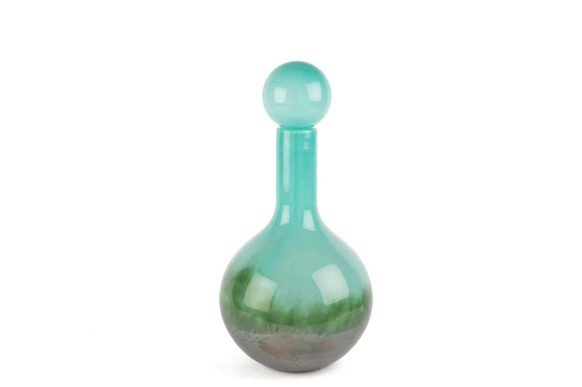 Mikasa Moor Turkuaz Yeşil Kapaklı Cam Küp 41x21cm