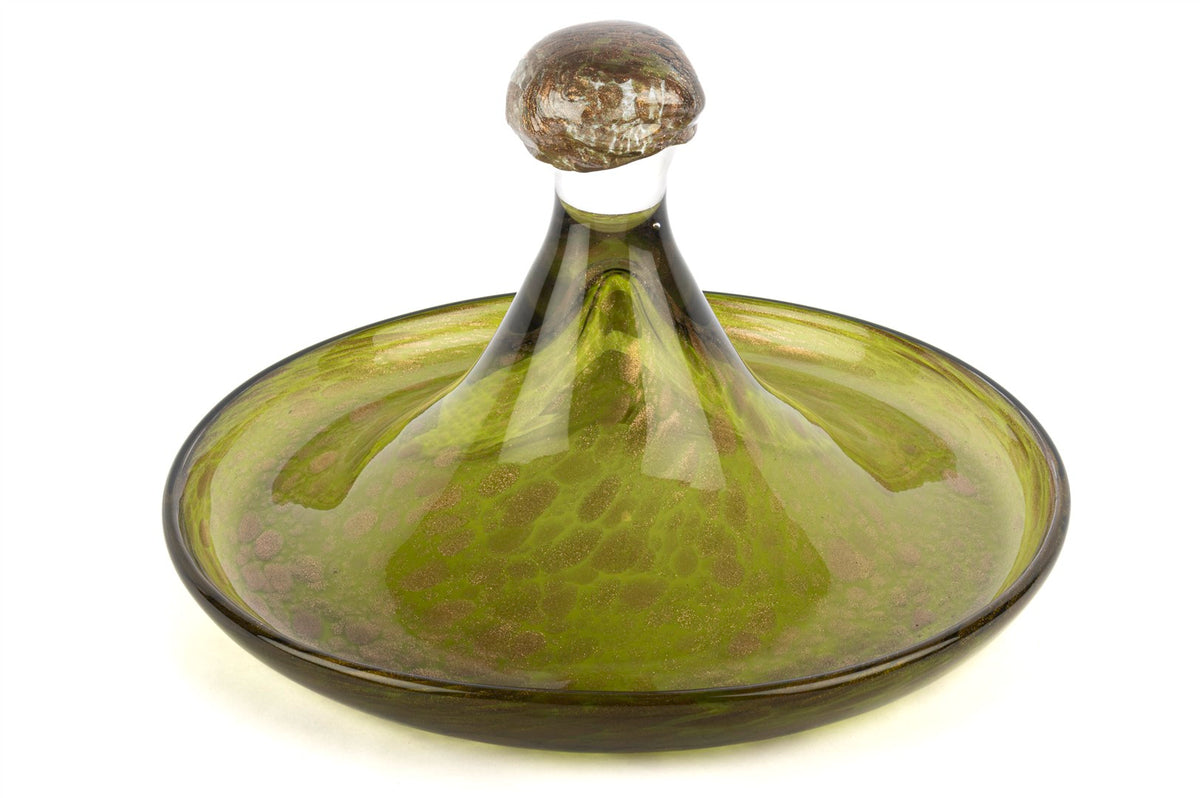 Mikasa Moor Yeşil Gold Simli Cam Dekoratif Tabak 36x21cm