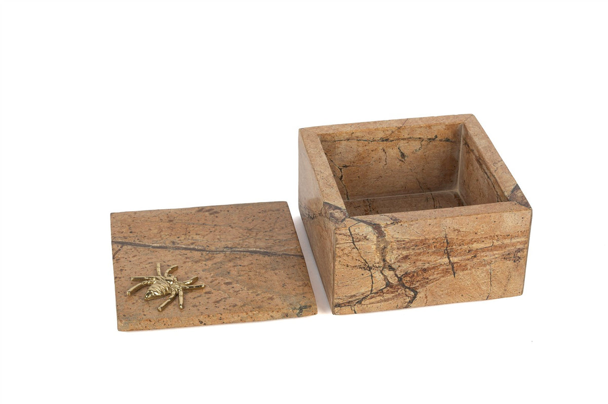 Mikasa Moor Krem Mermer Gold Örümcek Figürlü Dekoratif Kutu 13x8cm