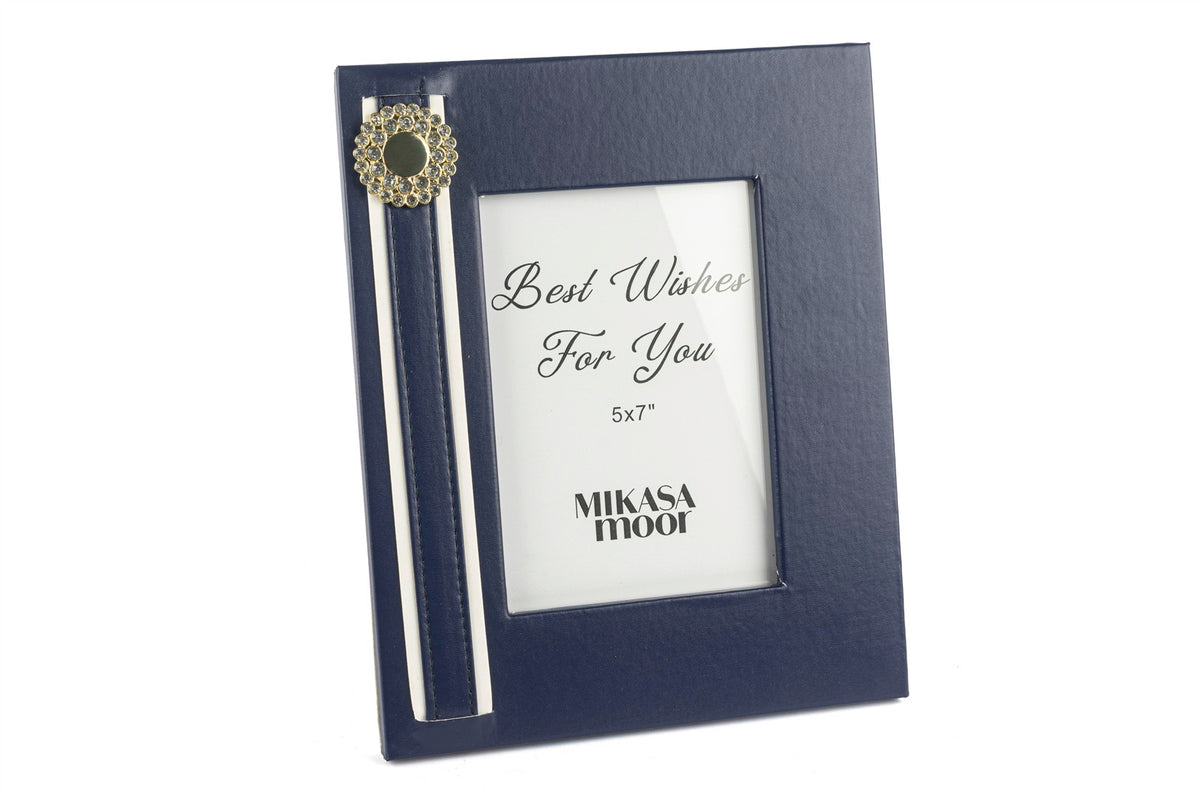 Mikasa Moor Lacivert Deri Taşlı Çerçeve 26x21cm