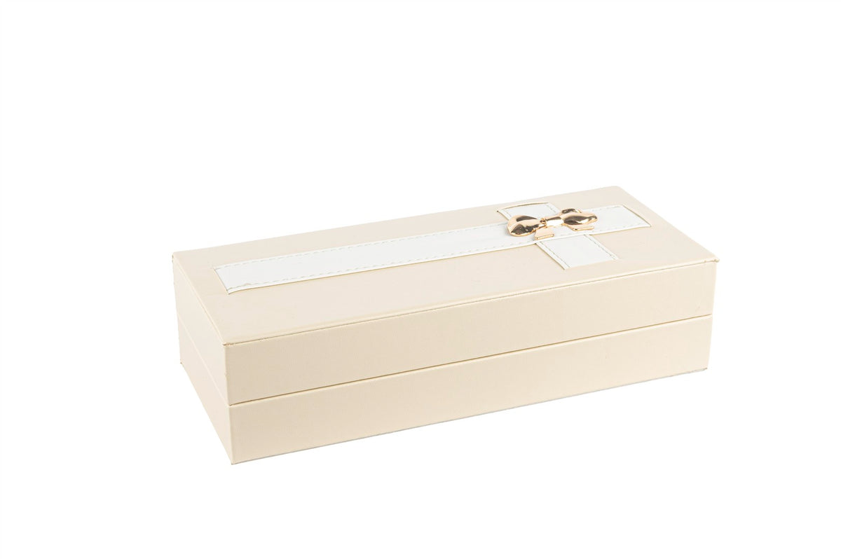 Mikasa Moor Krem Deri Gold Fiyonklu Kutu 26x7x11cm