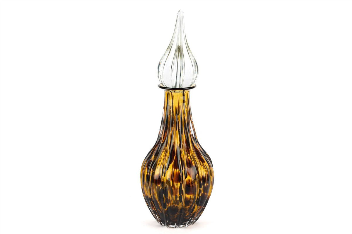 Mikasa Moor Amber Cam Şeffaf Kapak Dekoratif Şişe 15x42cm