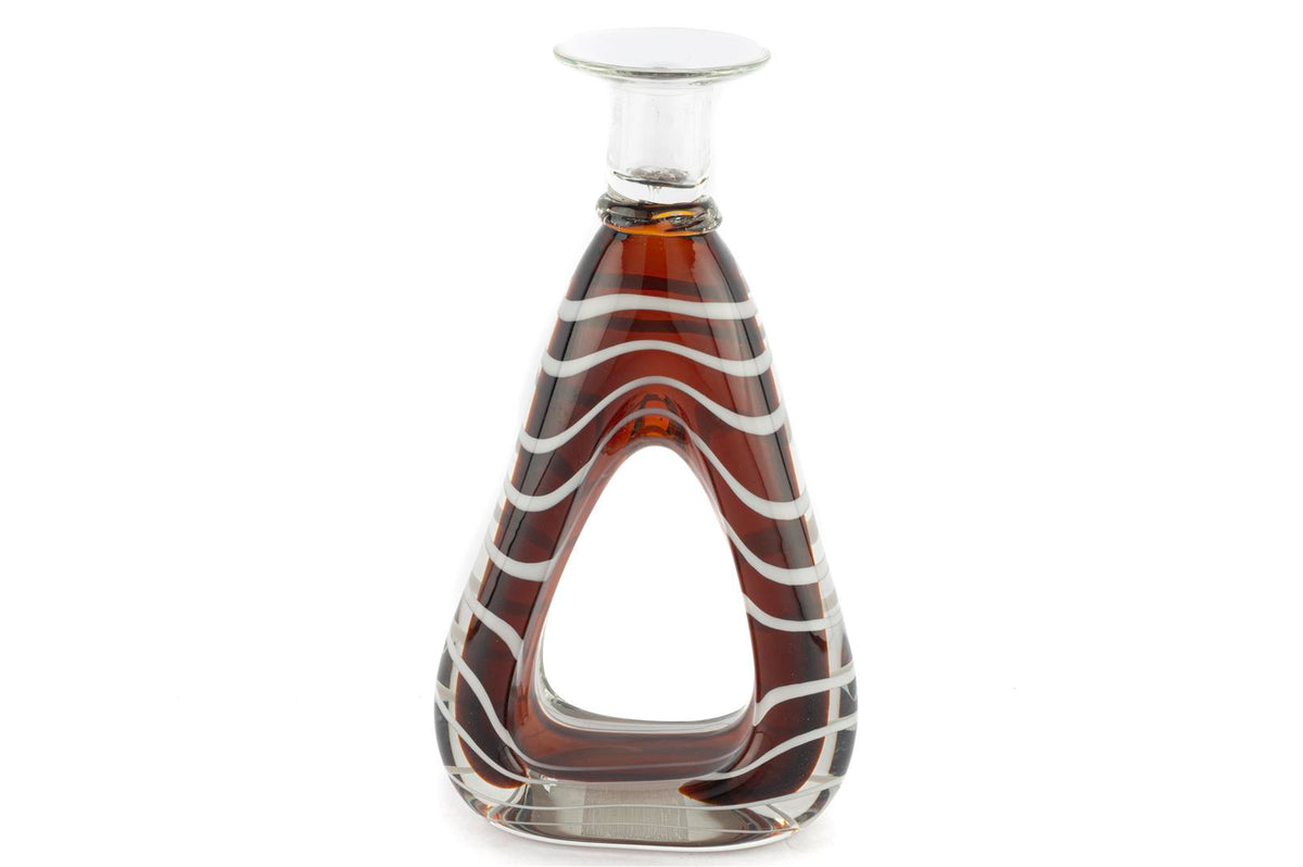 Mikasa Moor Kahve Beyaz Çizgili Cam Mumluk 17x8x30cm