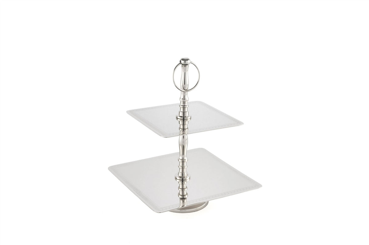 Mikasa Moor Gümüş İşlemeli 2 Katlı Sunumluk 20x26cm