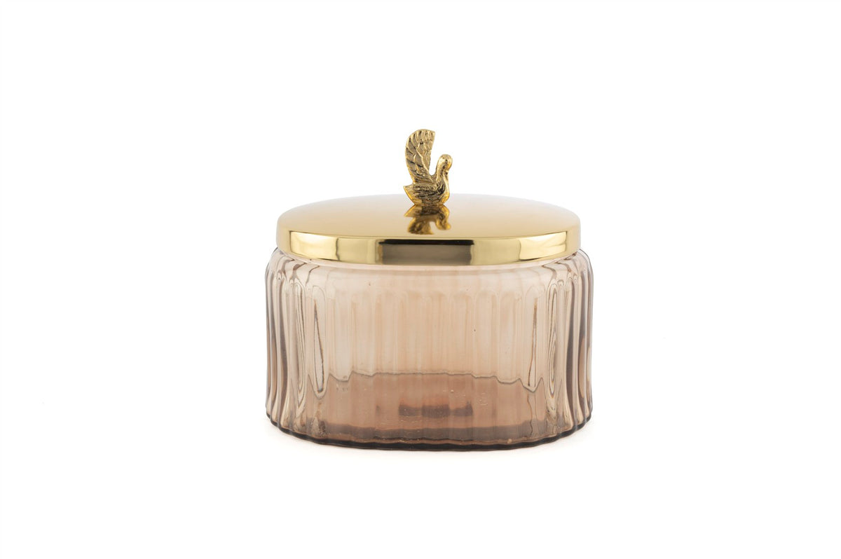 Mikasa Moor Gold Met Kapaklı Oval Cam Kavanoz 19x13x17cm