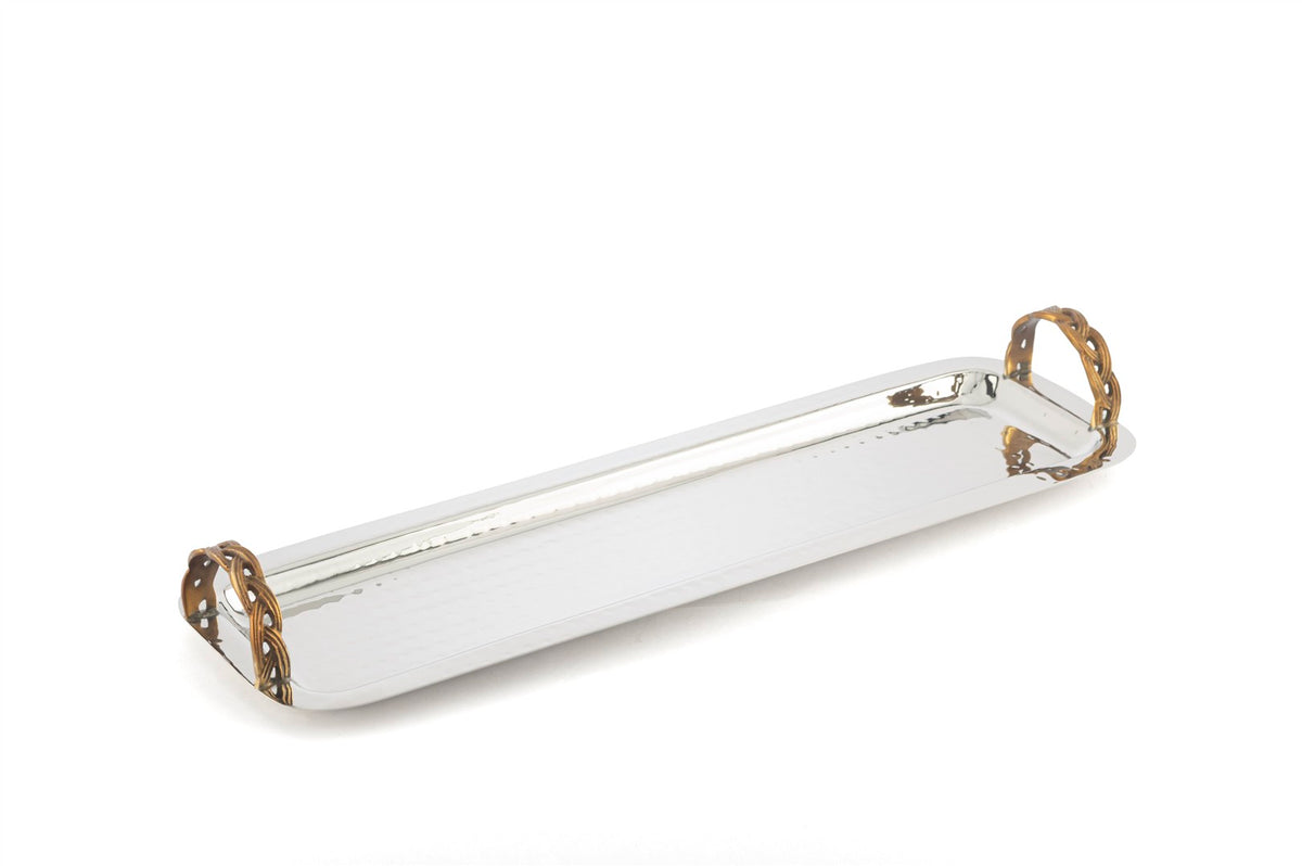 Mikasa Moor Antik Gold Kulplu Gümüş Tepsi 38x12x6cm