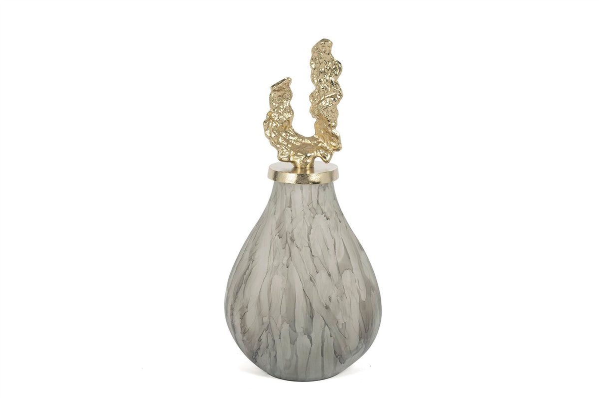 Mikasa Moor Gri Mermer Desenli Gold Kapaklı Küp 48x23cm