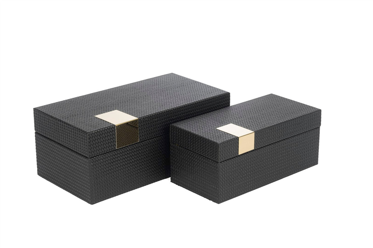 Mikasa Moor 2 li Siyah Gold Dekoratif Kutu 24x12x1cm 30x16x12cm