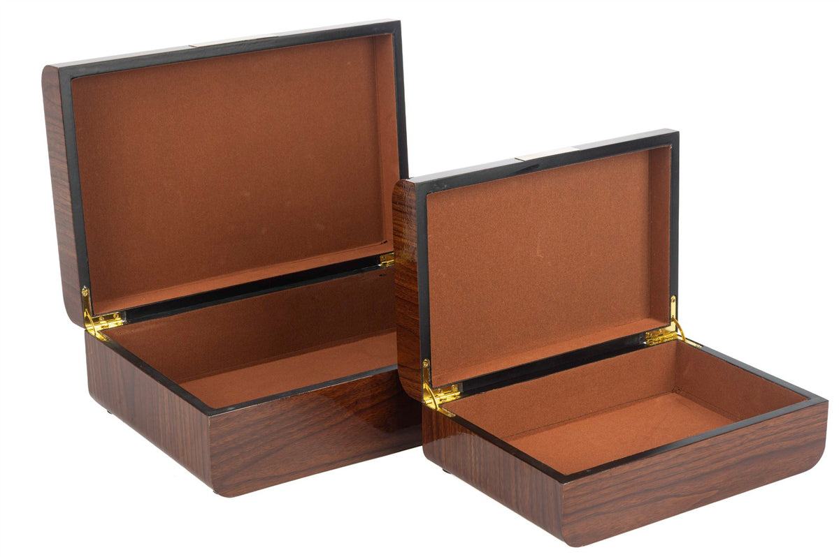 Mikasa Moor 2 li Ahşap Gold Dekoratif Kutu 24x16x8cm30x20x10cm
