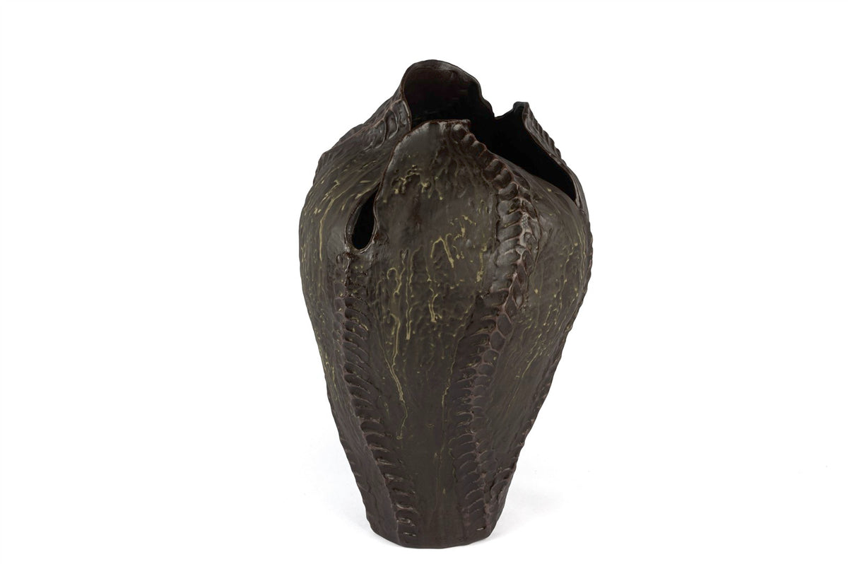 Mikasa Moor Acı Kahve Eskitme Seramik Vazo 32x53cm