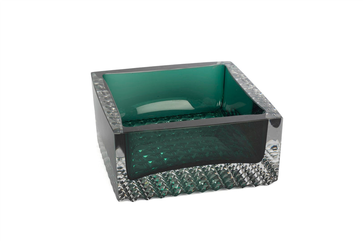 Mikasa Moor Yeşil Kristal Dekoratif Kare Kase 19x9cm