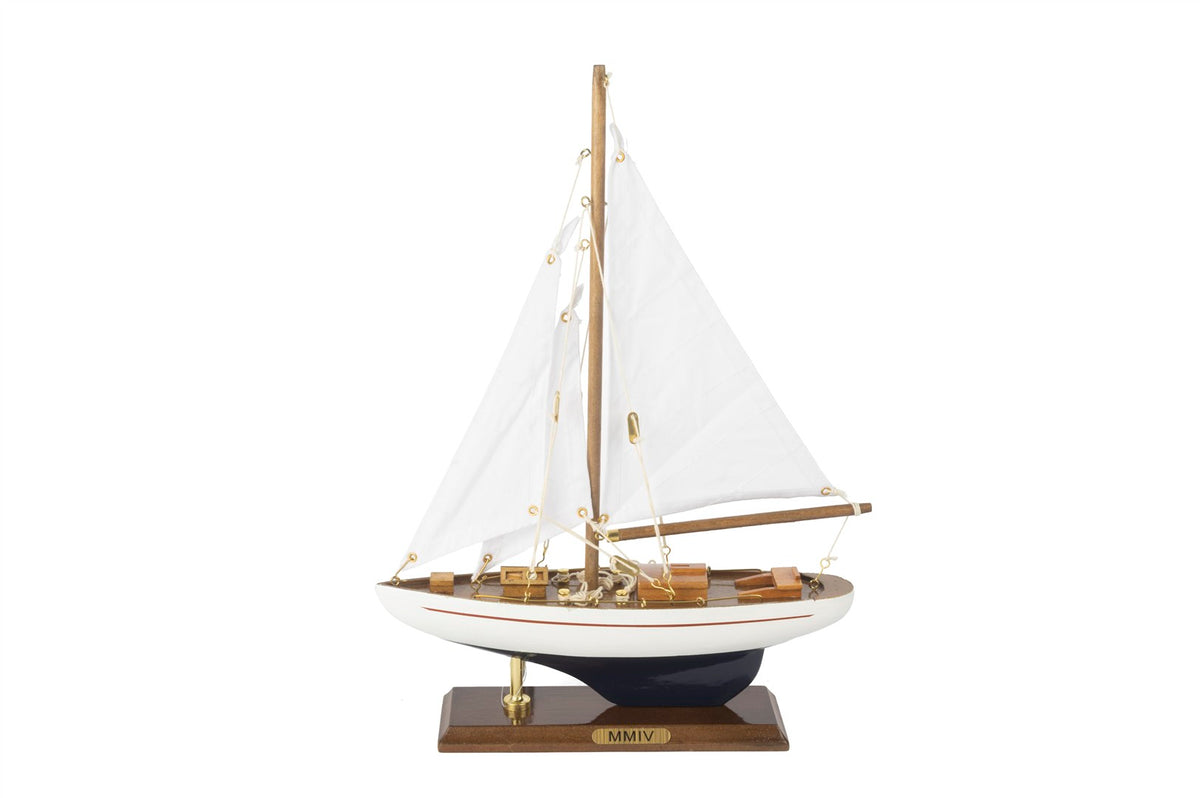 Mikasa Moor Beyaz Ahşap Yelkenli Dekoratif Obje 25x6x35cm