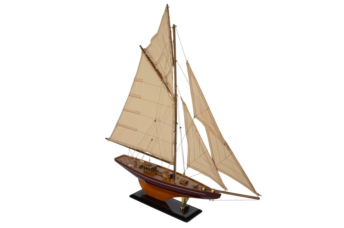 Mikasa Moor Kahverengi Ahşap Krem Yelkenli Dekoratif Obje 74x11x77cm