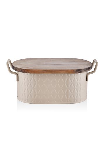 The Mia Prizma Ekmek Saklama Kabı Karamel 40x22x18 cm