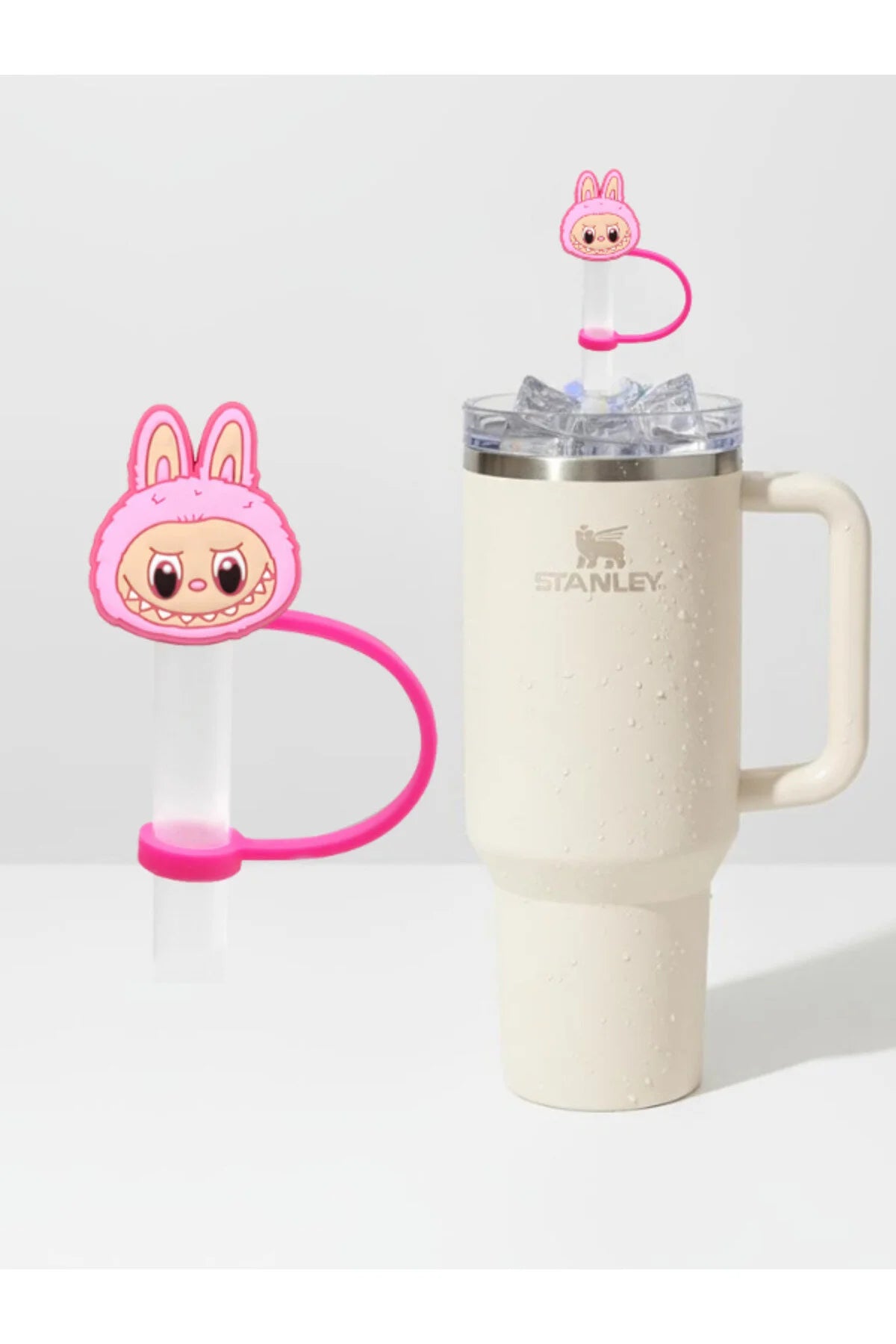 Labubu figürlü silikon pipet tıkacı