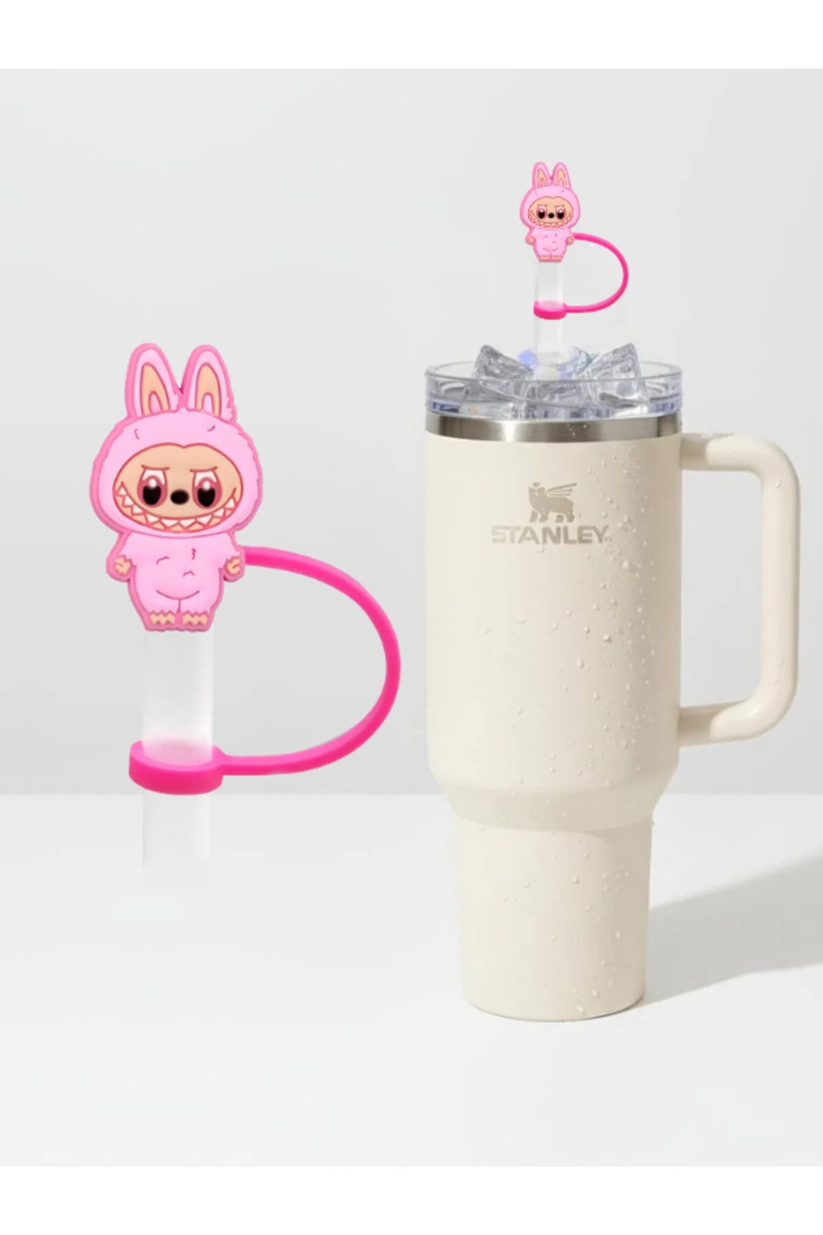 Labubu figürlü silikon pipet tıkacı